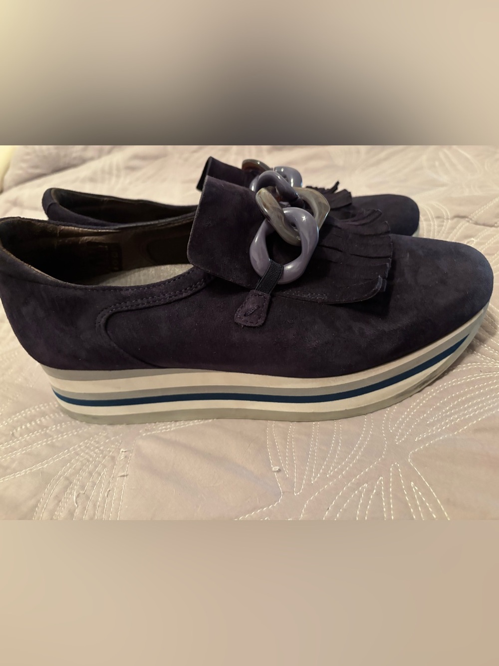 Softwaves platform sneaker navy blue 40